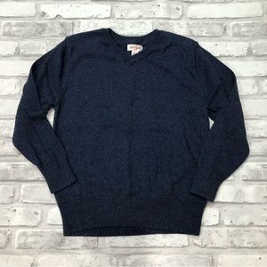 CAT & JACK | Boy’s V-Neck Sweater Dark Blue Heather Size Small 6-7